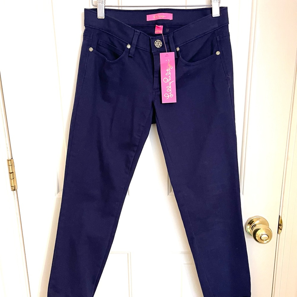 Lilly Pulitzer navy crop pants size 0 - Picture 2 of 5
